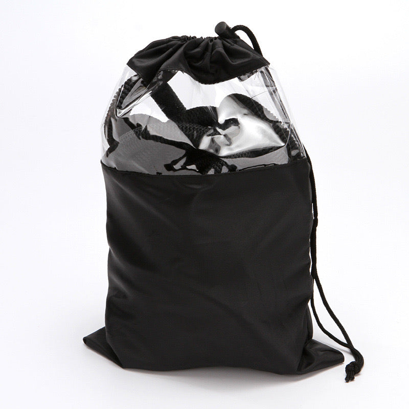 Black drawstring bag 